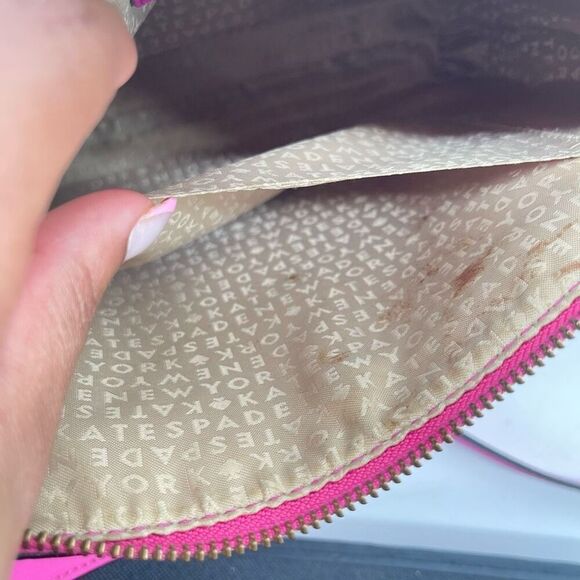Kate Spade Pink Saffiano Leather Medium Crossbody Bag Top Zip Adjustable Strap - Picture 11 of 17